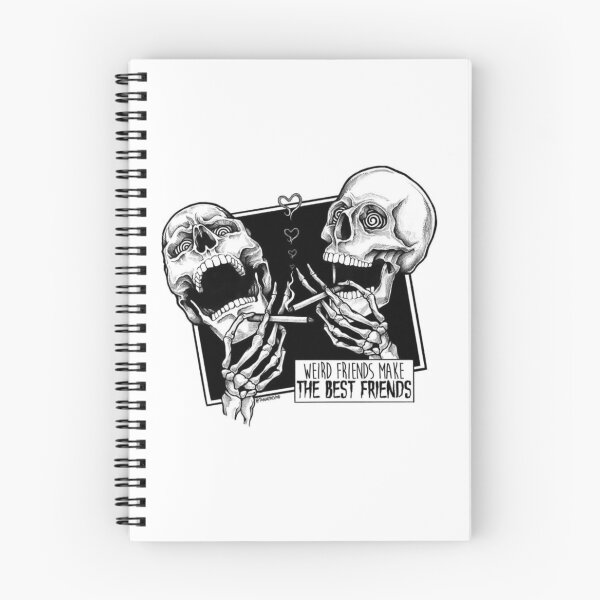 Item preview, Weird Friends Make The Best Friends Smoking Skeleton Skull Art designed and sold by GrimNest.