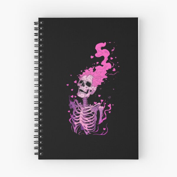 Item preview, Pink Skeleton Burning Hearts Pastel Goth Skull Graphic designed and sold by GrimNest.