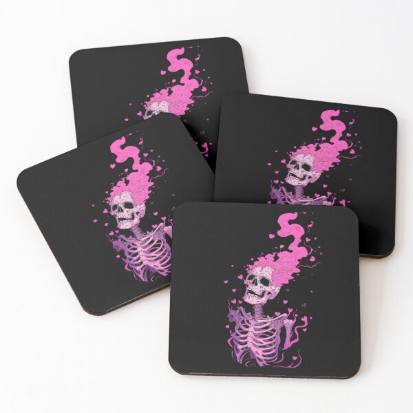 Item preview, Pink Skeleton Burning Hearts Pastel Goth Skull Graphic designed and sold by GrimNest.