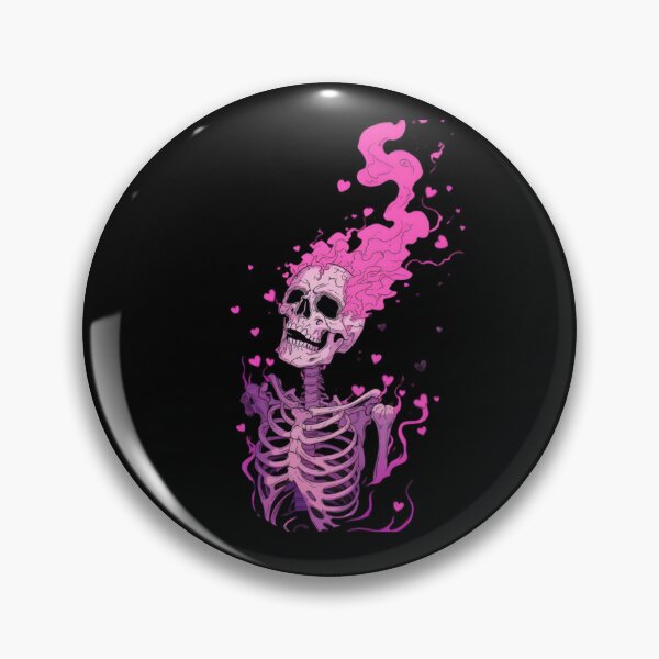 Item preview, Pink Skeleton Burning Hearts Pastel Goth Skull Graphic designed and sold by GrimNest.