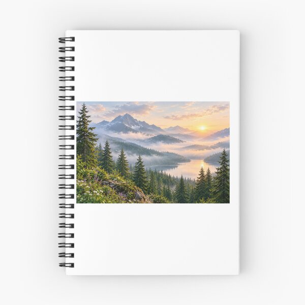 Item preview, Misty Mountain Forest Lake Landscape Wall Art designed and sold by LearnFunStore.