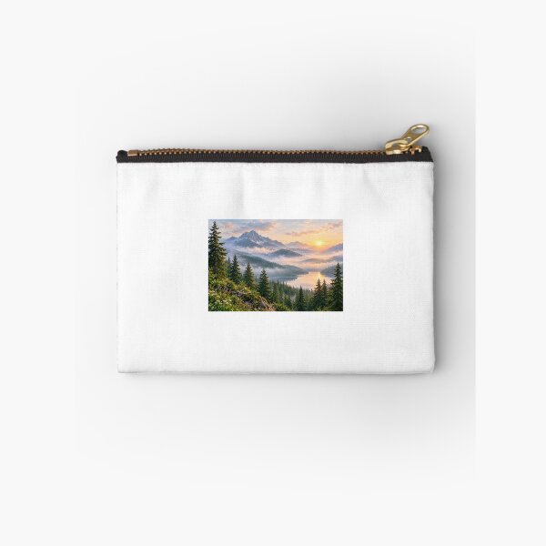 Item preview, Misty Mountain Forest Lake Landscape Wall Art designed and sold by LearnFunStore.