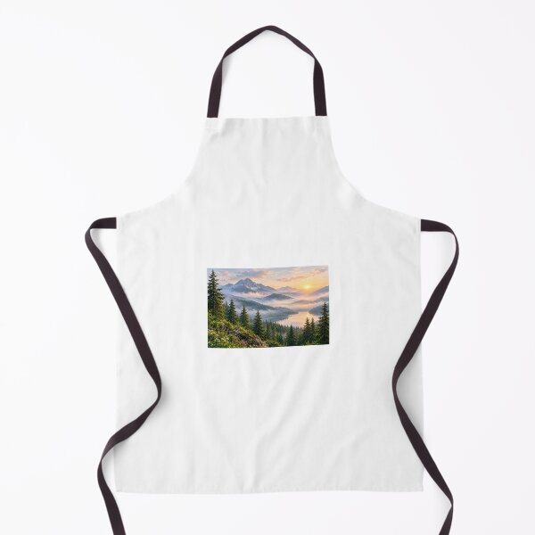 Item preview, Misty Mountain Forest Lake Landscape Wall Art designed and sold by LearnFunStore.