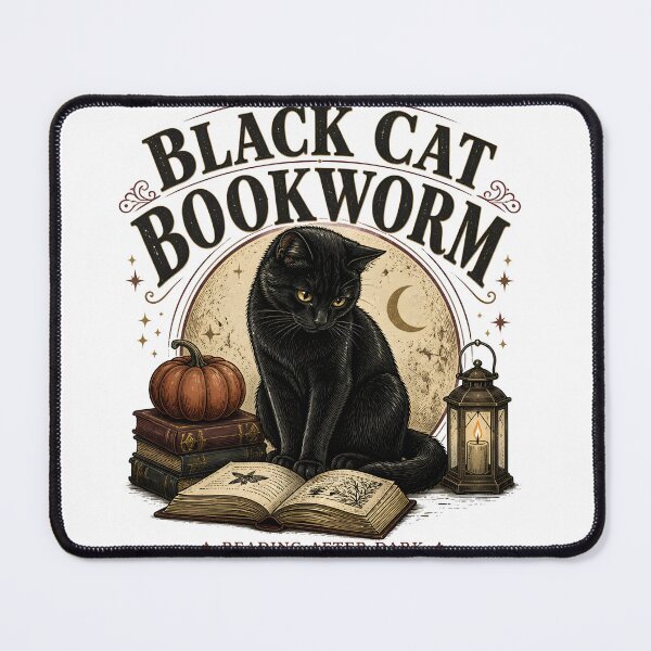 Item preview, Black Cat Bookworm — Black Cat Halloween designed and sold by BernoNickel.