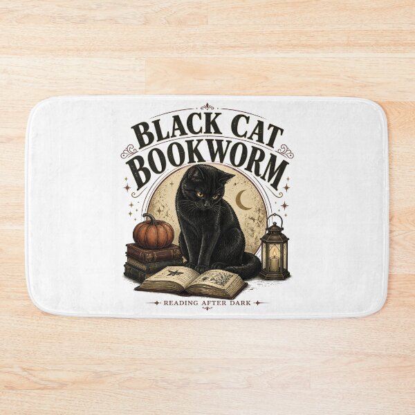 Item preview, Black Cat Bookworm — Black Cat Halloween designed and sold by BernoNickel.
