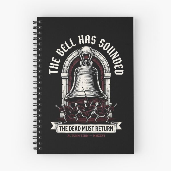Item preview, Dark Academia Gothic Bell Has Sounded Skeletons Woodcut designed and sold by SplashTastic.