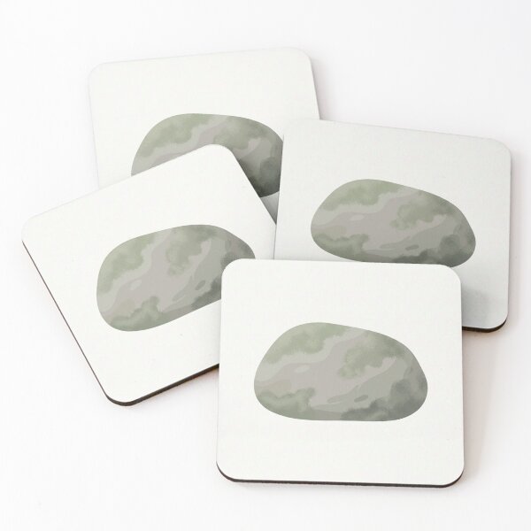 Item preview, Single Moss-Covered Stone | Minimalist Sage and Grey Study designed and sold by Zaramodo.