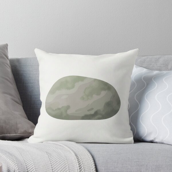 Item preview, Single Moss-Covered Stone | Minimalist Sage and Grey Study designed and sold by Zaramodo.