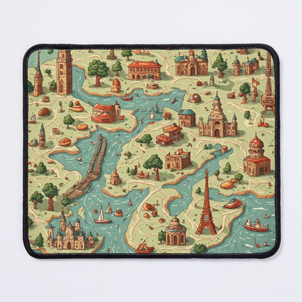 Item preview, Whimsical Vintage European City Map designed and sold by Shivamartwark.