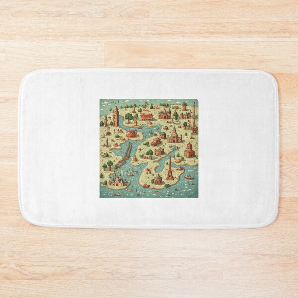 Item preview, Whimsical Vintage European City Map designed and sold by Shivamartwark.