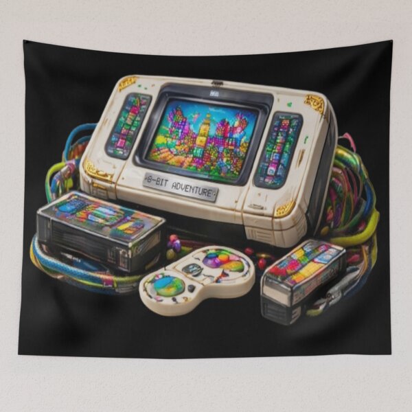 Item preview, 8-Bit Adventure Retro Gaming Console Vintage Aesthetic designed and sold by FABIOLA1970.