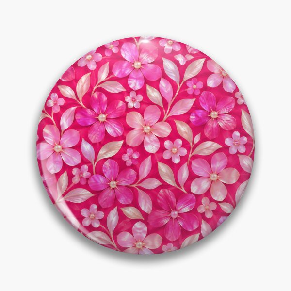 Item preview, Vivid Pink Pearlescent Floral Pattern designed and sold by OLAIZA.