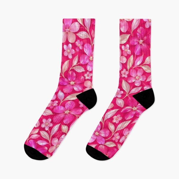 Item preview, Vivid Pink Pearlescent Floral Pattern designed and sold by OLAIZA.