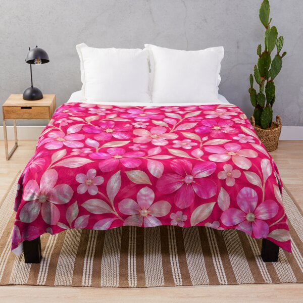 Item preview, Vivid Pink Pearlescent Floral Pattern designed and sold by OLAIZA.