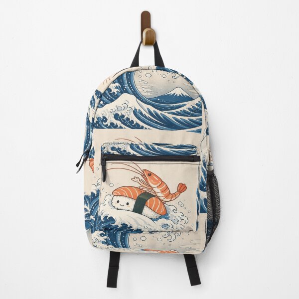 Item preview, Cute Great Wave Nigiri Surfing Sushi designed and sold by creativerooney.