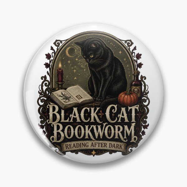 Item preview, Black Cat Bookworm — Black Cat Halloween designed and sold by BernoNickel.