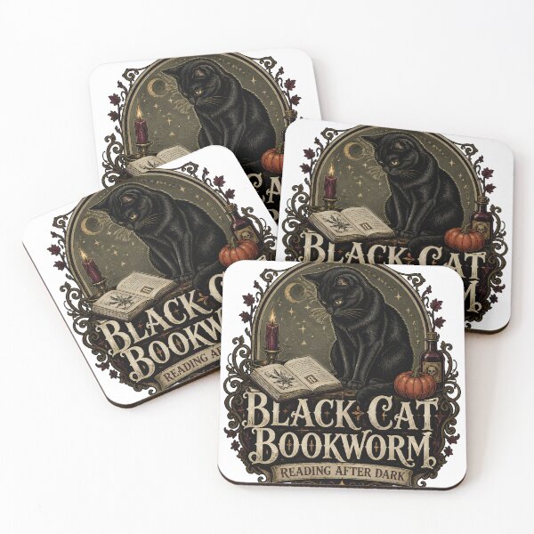 Item preview, Black Cat Bookworm — Black Cat Halloween designed and sold by BernoNickel.
