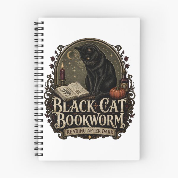 Item preview, Black Cat Bookworm — Black Cat Halloween designed and sold by BernoNickel.