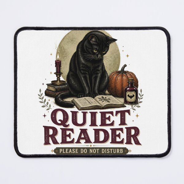 Item preview, Quiet Reader — Black Cat Halloween designed and sold by BernoNickel.