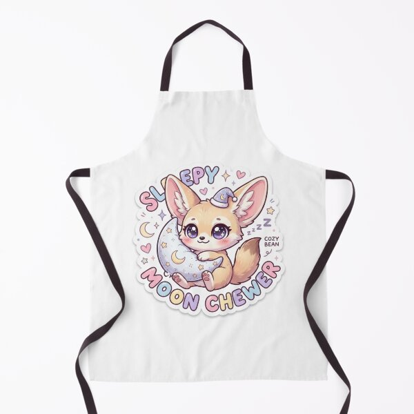 Item preview, Drowsy Fennec Fox – Kawaii "Sleepy Moon Chewer" Sticker designed and sold by Chipkooo.