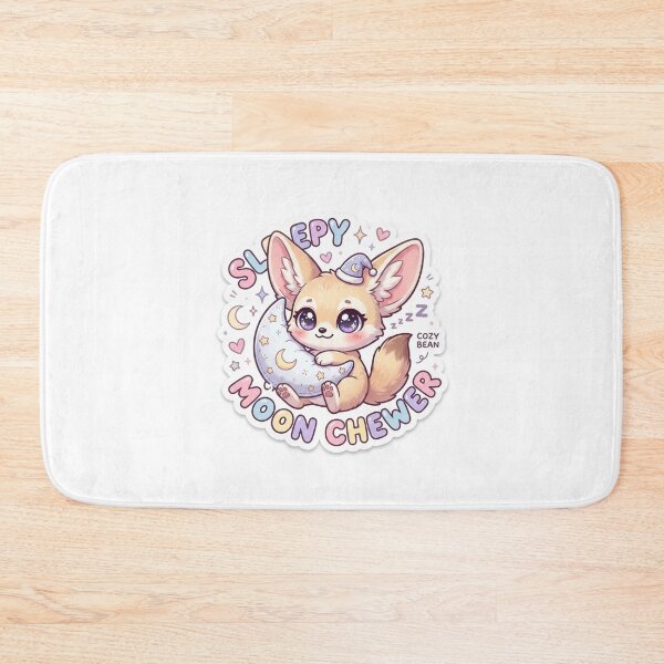 Item preview, Drowsy Fennec Fox – Kawaii "Sleepy Moon Chewer" Sticker designed and sold by Chipkooo.