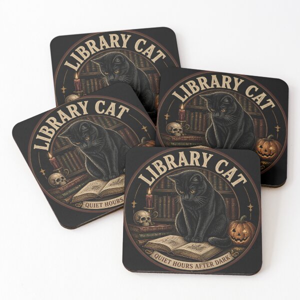 Item preview, Library Cat — Black Cat Halloween designed and sold by BernoNickel.