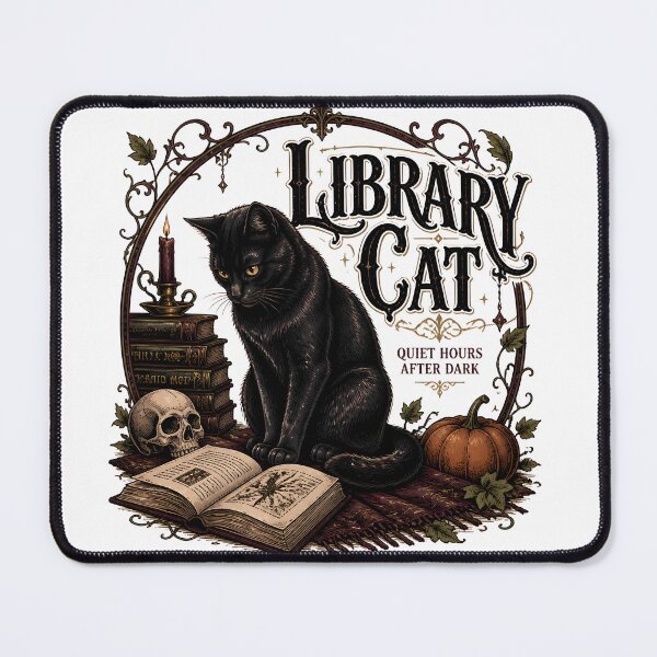 Item preview, Library Cat — Black Cat Halloween designed and sold by BernoNickel.