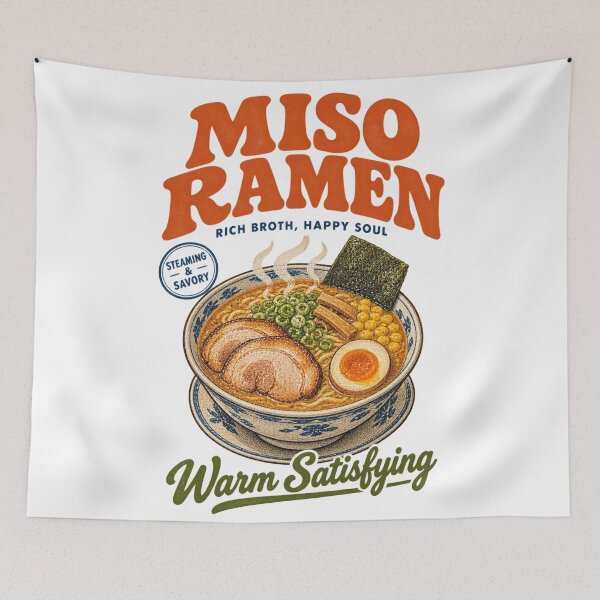 Item preview, Miso Ramen Retro Japanese Comfort Food Aesthetic designed and sold by Yellowriversss.