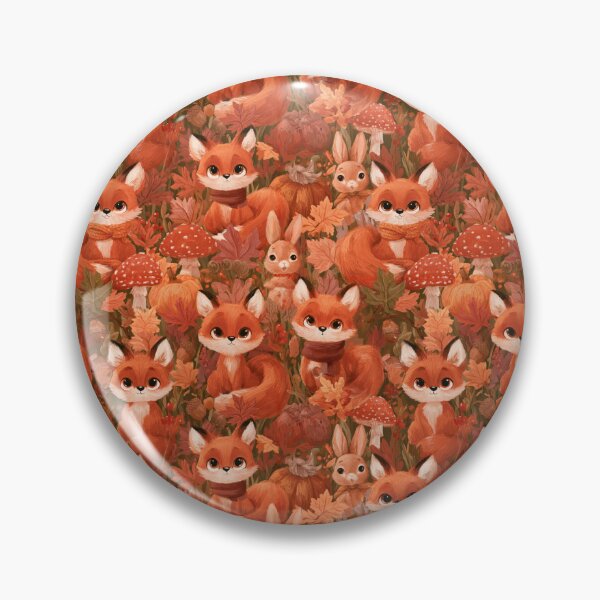 Item preview, Cute Autumn Foxes Bunnies Woodland Fall Pattern designed and sold by NicolasGlowArt.