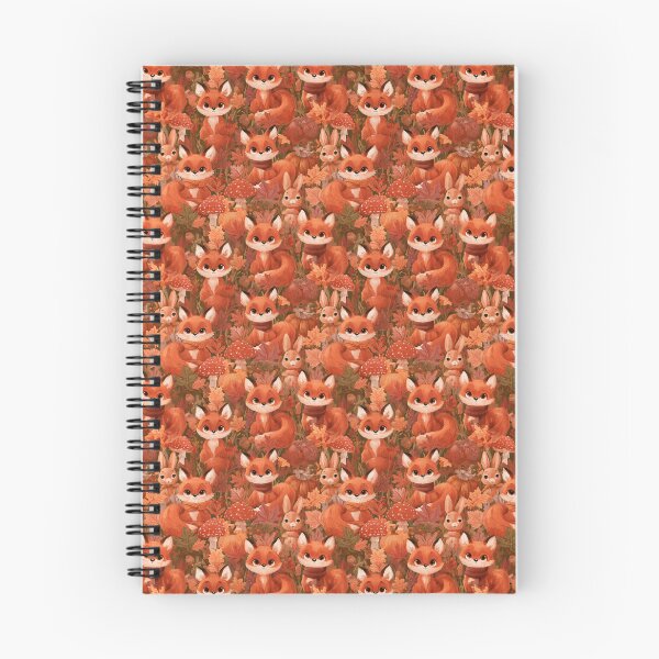 Item preview, Cute Autumn Foxes Bunnies Woodland Fall Pattern designed and sold by NicolasGlowArt.