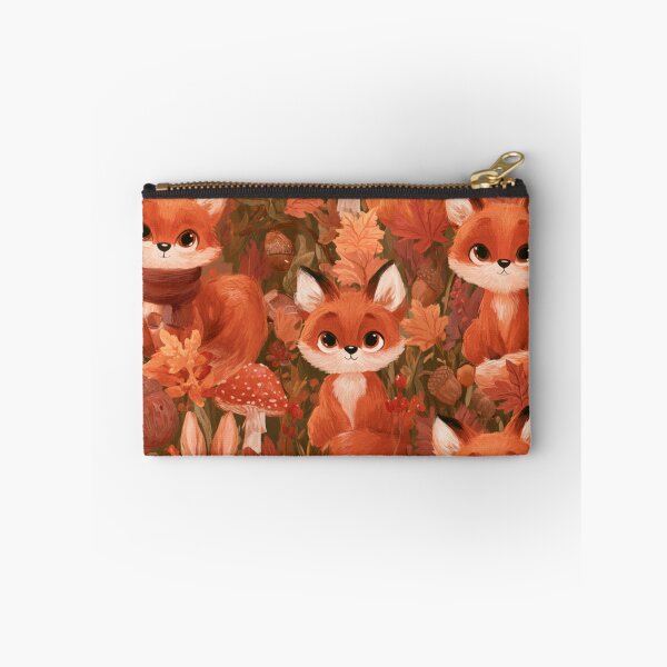 Item preview, Cute Autumn Foxes Bunnies Woodland Fall Pattern designed and sold by NicolasGlowArt.