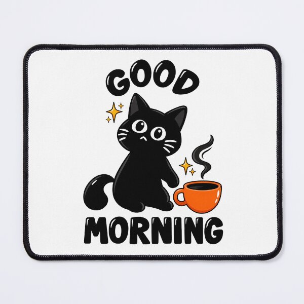Item preview, Good Morning Black Cat Coffee – Cute Funny Cat Lover Design designed and sold by CreativeNest Prints.