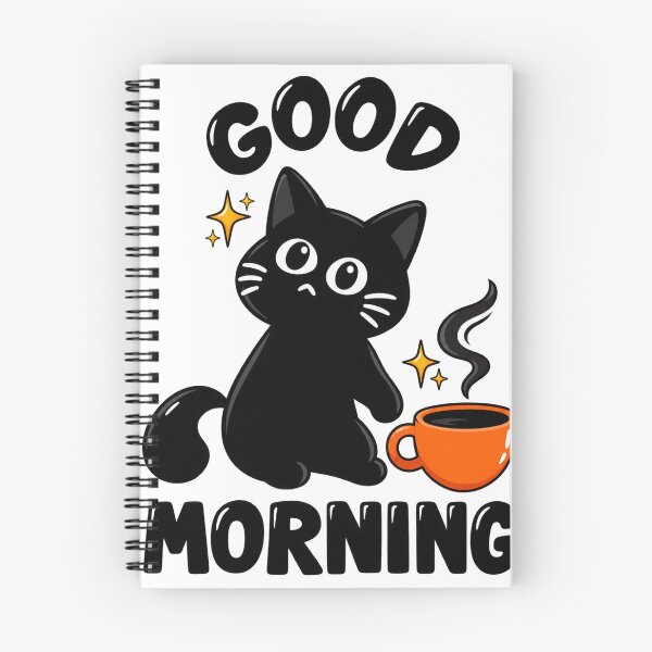 Item preview, Good Morning Black Cat Coffee – Cute Funny Cat Lover Design designed and sold by CreativeNest Prints.