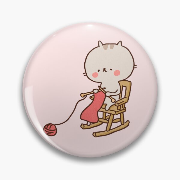 Item preview, Cat Knitting A Woolen Scarf On Rocking Chair designed and sold by Chunu Doodles.