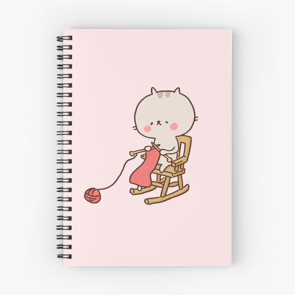 Item preview, Cat Knitting A Woolen Scarf On Rocking Chair designed and sold by Chunu Doodles.
