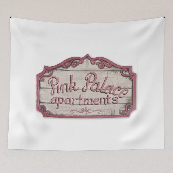 Item preview, Coraline Pink palace apartment sign designed and sold by K8Dekker.