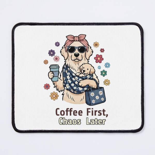 Item preview, Coffee First Chaos Later - Golden Retriever Mom Life designed and sold by Wildlife Wonders.