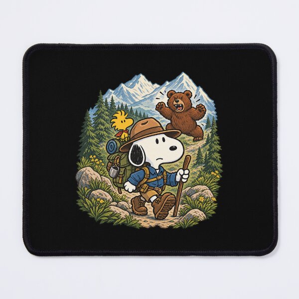 Item preview, Vintage Style Snoopy Hiking and Bear Chase Wilderness Adventure Design designed and sold by sKetch Art.co.