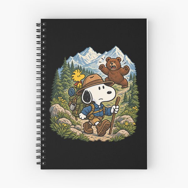 Item preview, Vintage Style Snoopy Hiking and Bear Chase Wilderness Adventure Design designed and sold by sKetch Art.co.