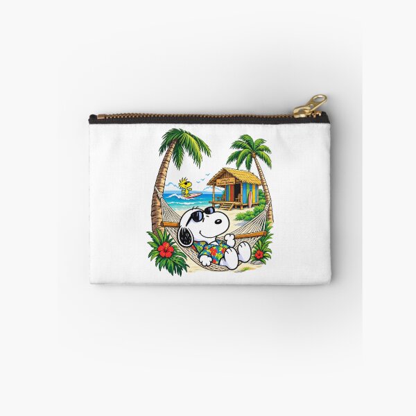 Item preview, Snoopy Relaxing in Hawaiian Beach Hammock Summer Vacation Artwork designed and sold by sKetch Art.co.