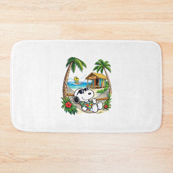Item preview, Snoopy Relaxing in Hawaiian Beach Hammock Summer Vacation Artwork designed and sold by sKetch Art.co.