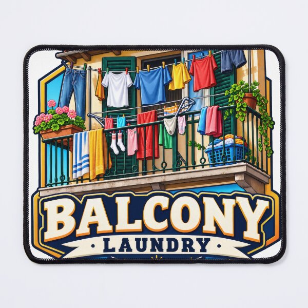 Item preview, Balcony Laundry Geometric Balkan Household Humor designed and sold by OfficialBalkan.