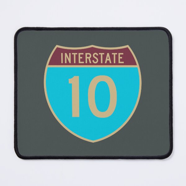 Item preview, I-10 Tallahassee Interstate Sign in Turquoise, Garnet, and Gold designed and sold by Karate Octopus.