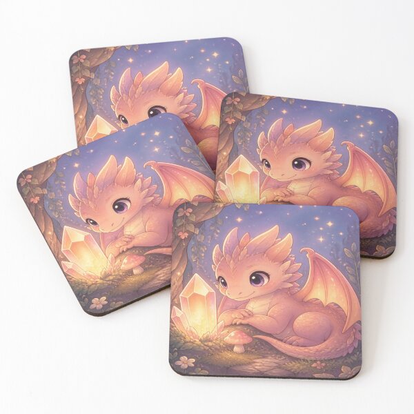 Item preview, Cute Baby Crystal Dragon in a Magical Forest designed and sold by creativerooney.