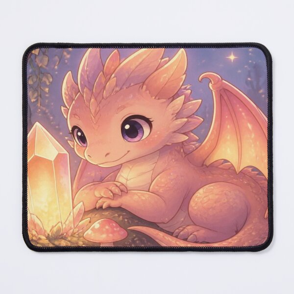 Item preview, Cute Baby Crystal Dragon in a Magical Forest designed and sold by creativerooney.