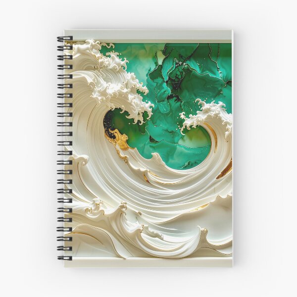Item preview, Sculptural Emerald Wave with Gold Seafoam designed and sold by Vicky Brago-Mitchell®.