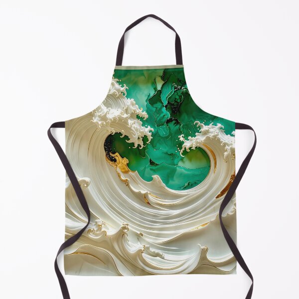 Item preview, Sculptural Emerald Wave with Gold Seafoam designed and sold by Vicky Brago-Mitchell®.