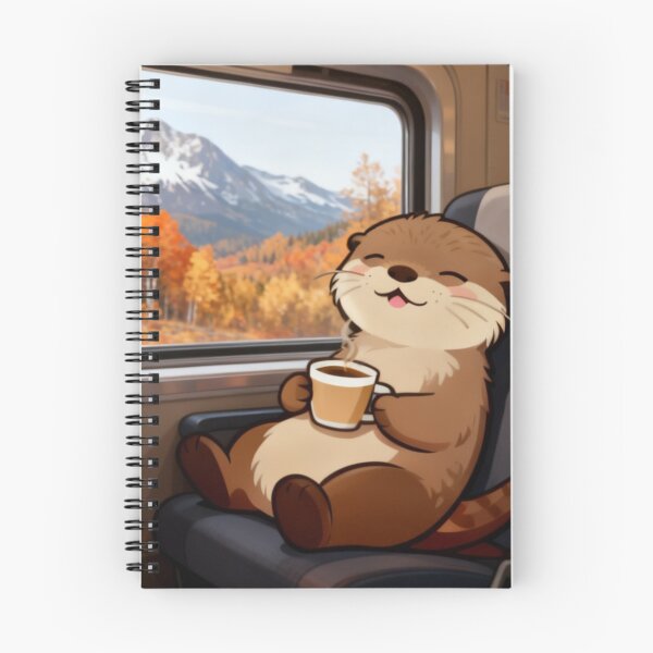 Item preview, Cute Sea Otter on Train Drinking Coffee designed and sold by Otterbean.