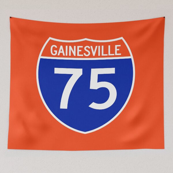 Item preview, I-75 Gainesville Interstate Sign in Orange and Blue designed and sold by Karate Octopus.