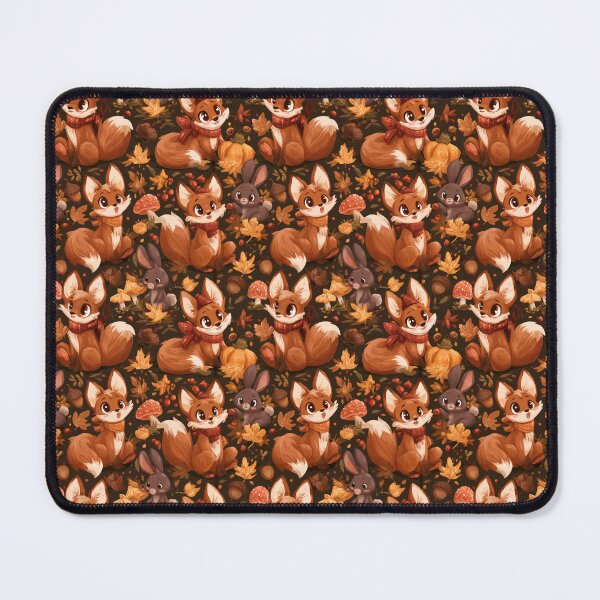 Item preview, Cute Autumn Fox Bunny Fall Woodland Pattern designed and sold by NicolasGlowArt.